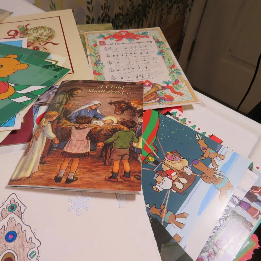 CHRISTMAS - WINTER Greeting Cards (Used) and other Craft Items MIXTURE